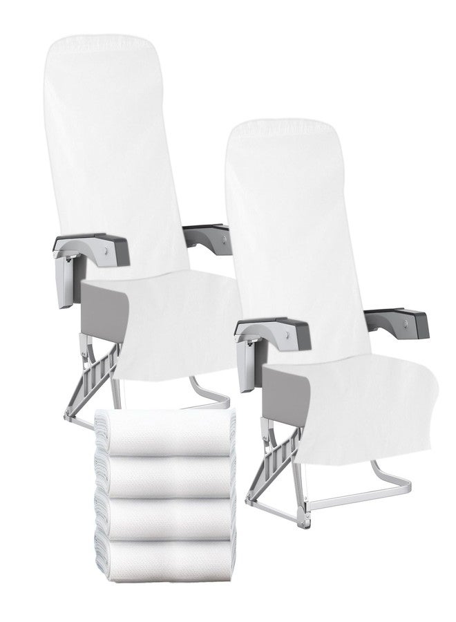 Klmnop 6 Pcs Disposable Airplane Seat Covers, Non-Woven Fabric Seat and Armrest Cover, Portable Disposable Protectors for Airplane, Car, Train, Movie Theatre(White) - Image 1